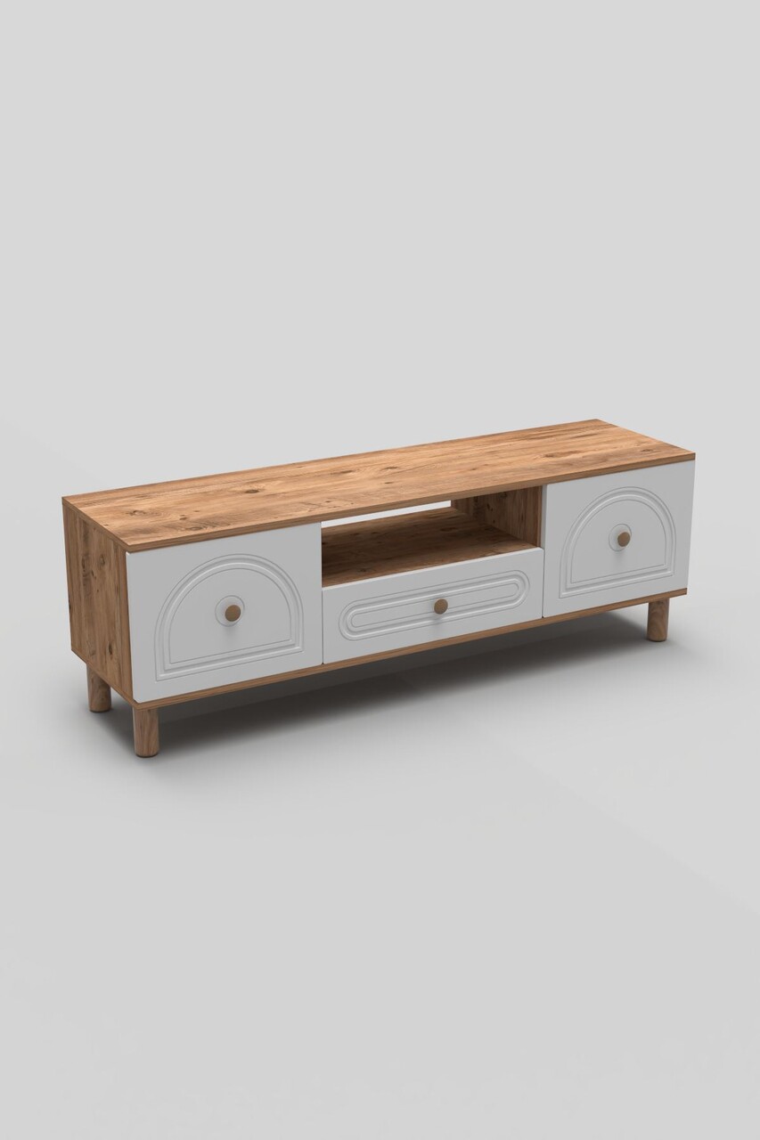 Comoda TV, Hanah Home, Mavora 180, 180x53x41 cm, PAL, Pin Atlantic / Alb - view 6