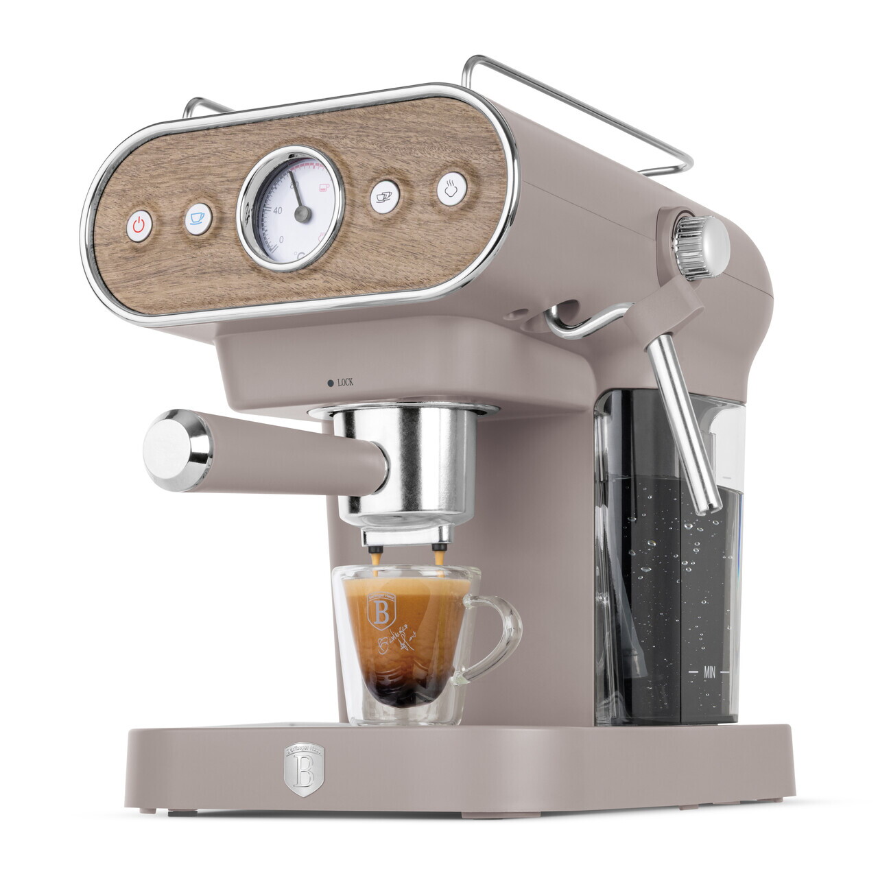 Espressor 3 in 1 Berlinger Haus, Taupe Nordic, 950W, 23x26.5x30.5 cm, inox, taupe mat/natur - view 3