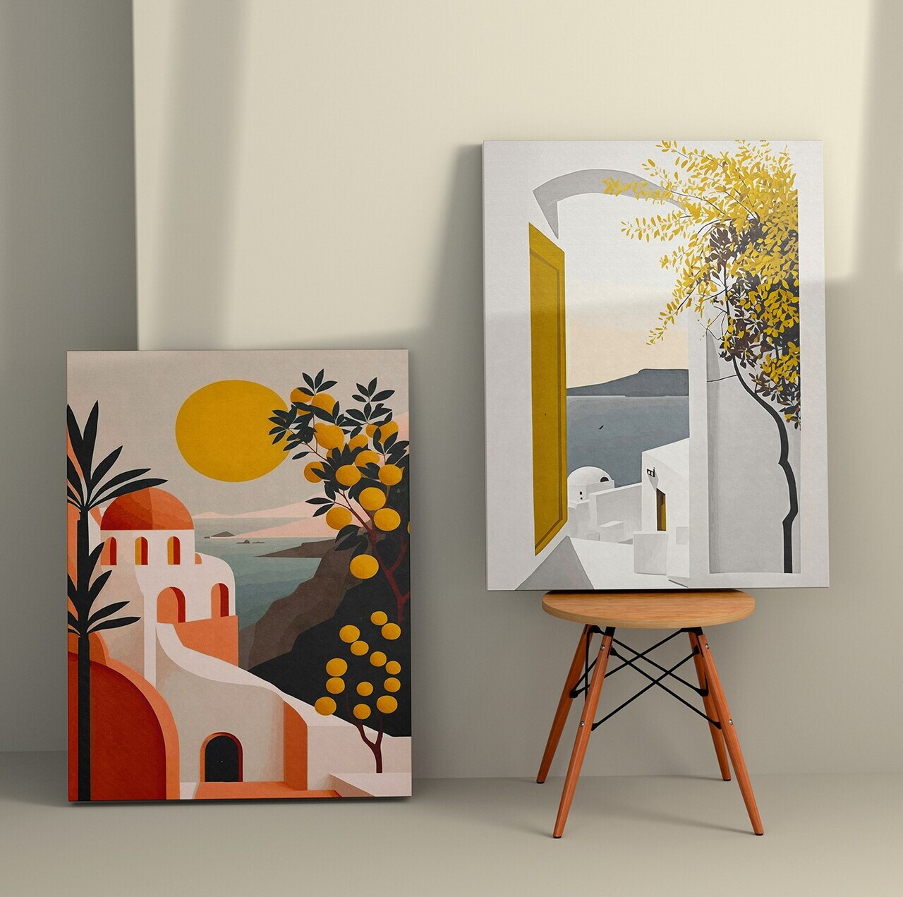 Tablou decorativ, 2KNV4328, Canvas, Lemn, Multicolor