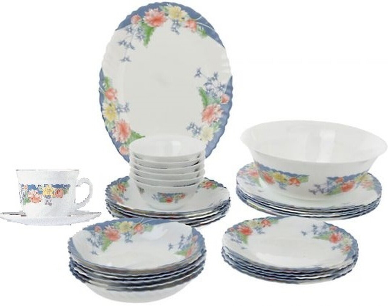 Seviciu de masa 38 piese, Luminarc, Florine, opal, multicolor - view 3