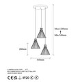 Lustra, Fulgor, 942FLG1238, Metal, Negru/Maro antic