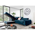 Coltar extensibil stanga 3 locuri ELTAP, LT-40NU, Grayson, 278x205x92 cm, lemn/poliester, albastru inchis