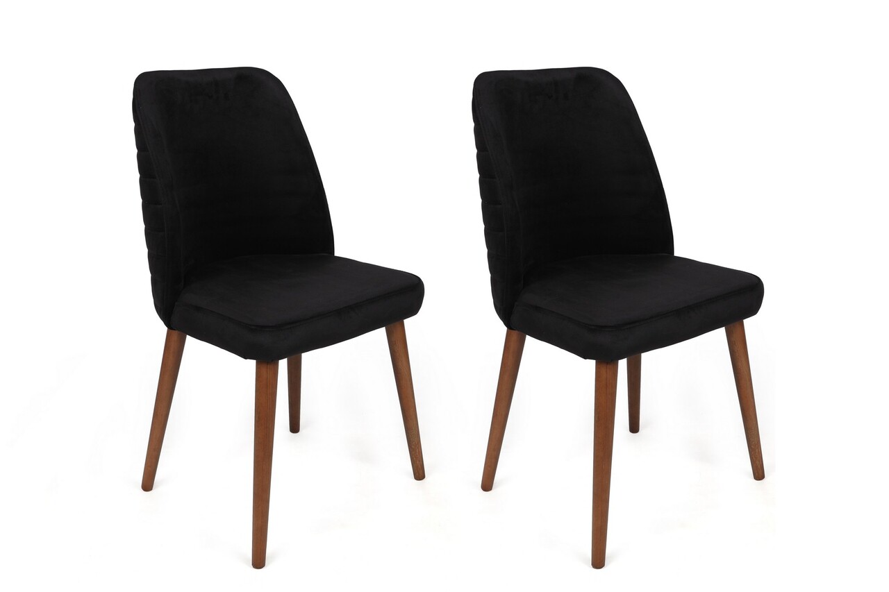 Set de scaune, Nmobb, Tutku-351 V2, Lemn, Nuc negru