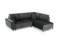 Coltar extensibil dreapta 5 locuri, Moghan, Micadoni Home, BL, 243x194x88 cm, catifea, gri inchis