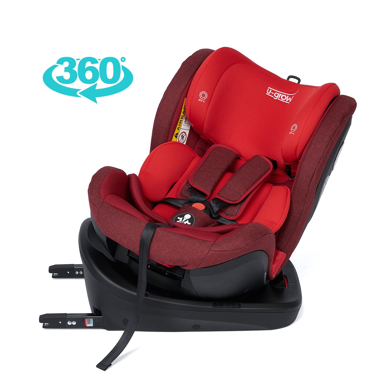 Scaun Auto Rotativ 360 Cu Isofix, U-grow, Rosu