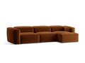 Coltar dreapta 4 locuri, Bergamo, Cosmopolitan Design, 344x152x70 cm, tesatura structurata, gri maro