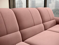 Coltar extensibil stanga 3 locuri ELTAP, LT-24NU, Siber, 270x186x93 cm, lemn/poliester, roz