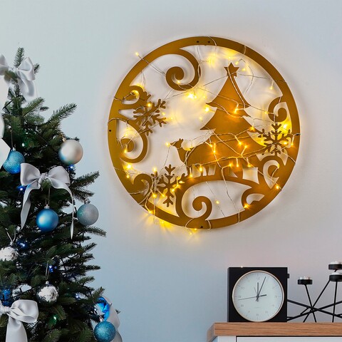 Decoratiune de luminoasa XMASGOLD-027, Tanelorn, 60×60 cm, metal, auriu Decoratiuni si ornamente