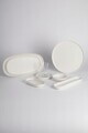 Set de mic dejun, Hermia, 208PEK1114, Portelan, Platou cu măsline: 25 cm (2 bucăți), Crem