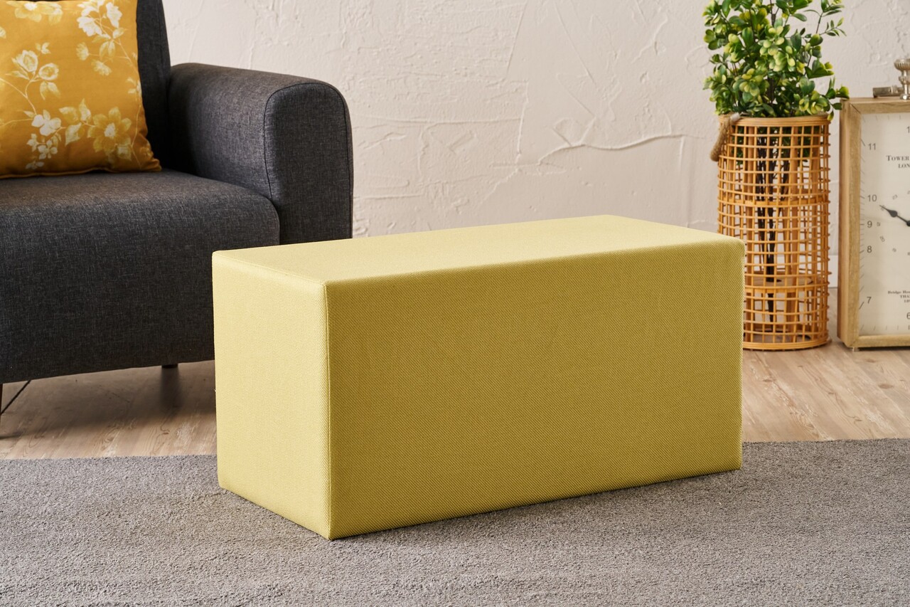 Taburet, Atelier del Sofa, 825BLC5135, Lemn, Galben - view 2