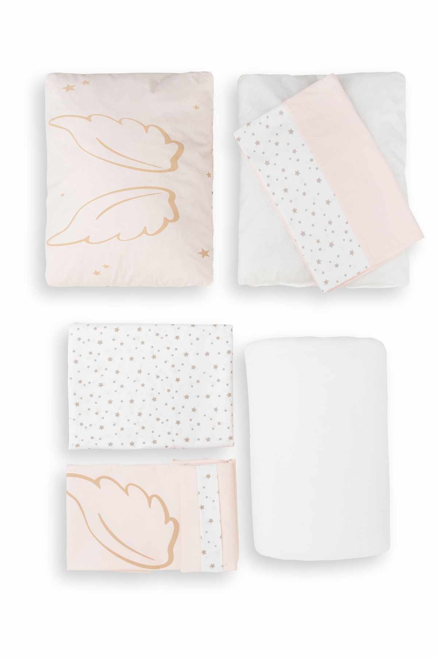Set de dormit pentru bebelusi cu protectie laterala, Wallxpert, Park, Roz - view 6