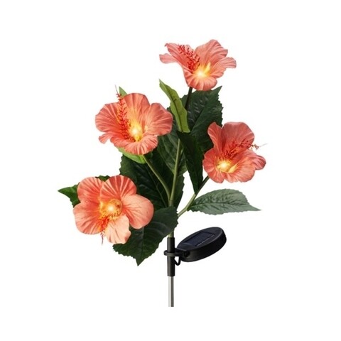 Lampa de gradina Flower, Lumineo, 20x23x73 cm, 4 led-uri, portocaliu Lumineo