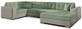 Coltar extensibil dreapta 5 locuri ELTAP, Damario, 338x189x78 cm, lemn/poliester, verde menta/gri