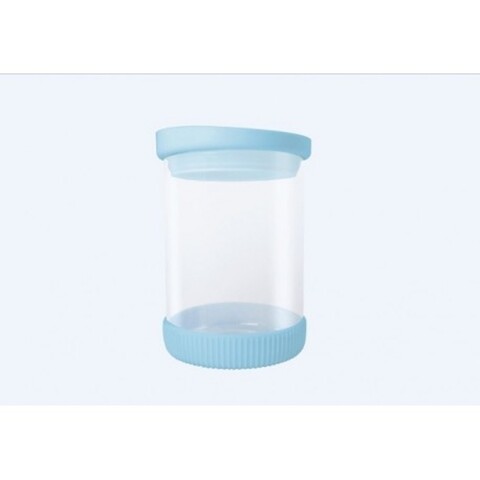 Recipient Blue, Jocca, 480 ml, sticla/silicon, transparent/albastru