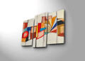 Set 3 tablouri decorative, 3PATK-97, Canvas, 20 x 39 cm, 2 piese, Multicolor