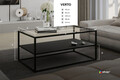 Masuta de cafea ELTAP, Stolik Verto, 100x60x45 cm, otel/sticla, negru/transparent