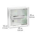Dulap pentru medicamente, Wenko, Medicine Chest, 25 x 12 x 25 cm, inox/sticla, gri
