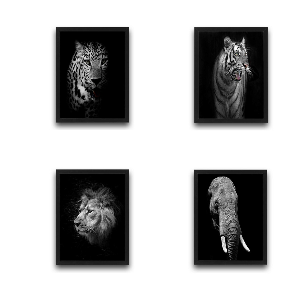 Set 4 tablouri decorative, Animals Set, PAL, Hartie, Multicolor - 1 | YEO