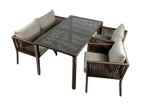 Set mobilier de gradina, jumilla, vera 3, maro inchis