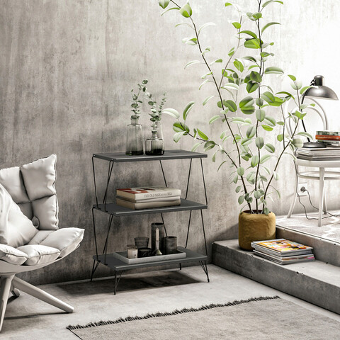 Masuta, kalune design, lazandos, 48x75x31 cm, antracit