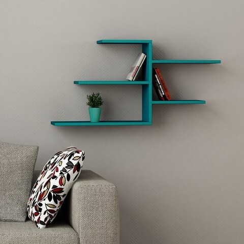 Raft pentru perete Faba, Decortie, 107x22x54 cm, turcoaz
