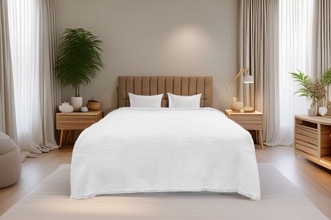 Cuvertura pique Single, Waffle - White, ICF Bedroom, Bumbac 
