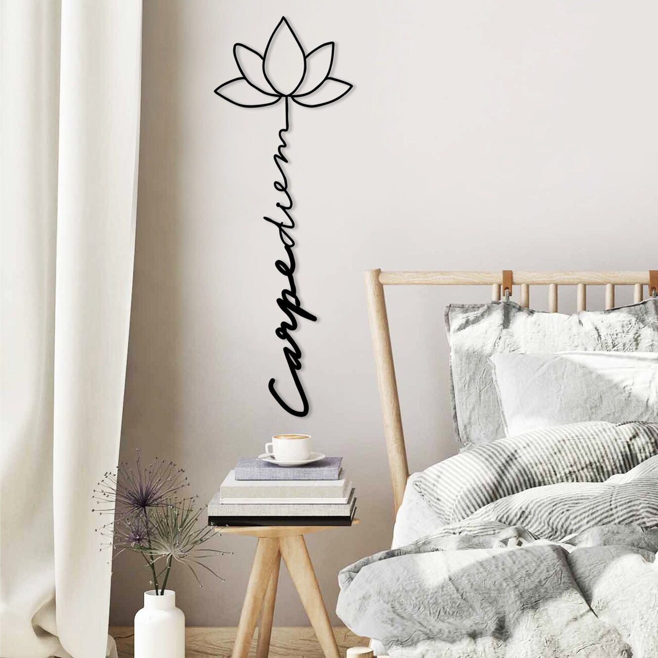 Decoratiune de perete, Carpe Diem 4, Dimensiune: 21 x 60 cm, Negru - view 3