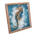 Tablou decorativ, Seahorse, Creaciones Meng, 32x32 cm, hartie/lemn