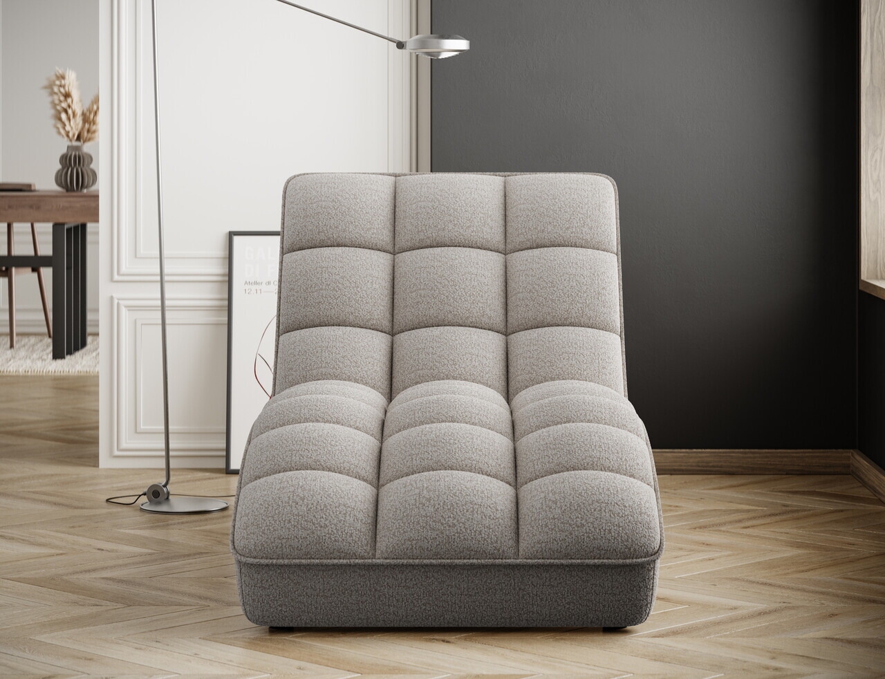 Sezlong living ELTAP, LOR-18ROY, Loren, 170x85x85 cm, poliester, bej inchis - view 3