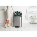 Cos de gunoi cu pedala, Brabantia, Bo Pedal, 60 L, 36.3x54.1x65.2 cm, otel, argintiu