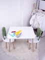Set masa si scaun pentru copii, Bambini, Bunny Two Chair Set, Verde/Alb