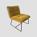 Fotoliu Nelox, Homla, 69x63x73 cm, MDF/metal/catifea, mustar
