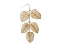 Set 12 decoratiuni Leaves, Decoris, 36x6x2 cm, plastic, auriu