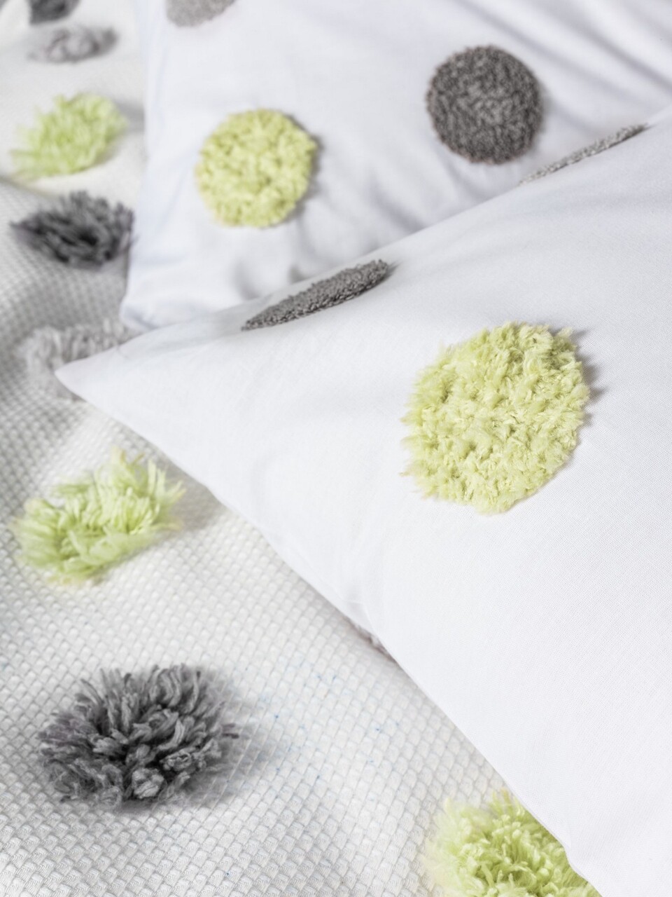 Set cuvertura pique dubla, Leroy - Grey, Cotton Box, Poliester