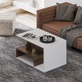 Masuta de cafea, Inarch, Vera S004, Alb/Maro