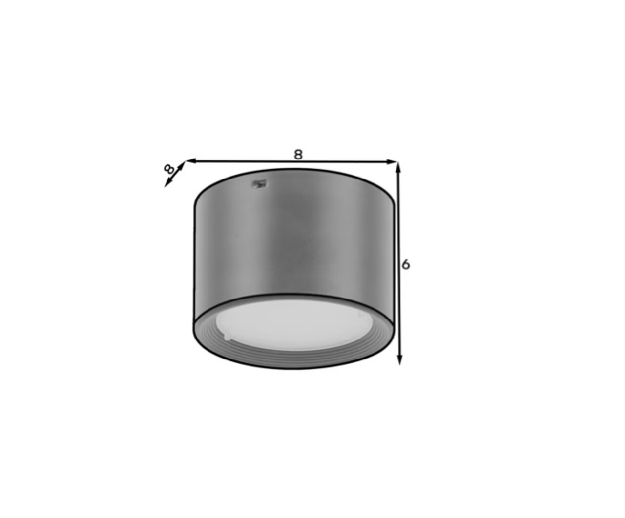 Plafoniera ELTAP, Vallum, 8x6 cm, 6W, otel, negru