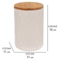 Recipient depozitare cu capac, Wenko, Maya, 0.9 L, 11 x 16 x 11 cm, ceramica/bambus