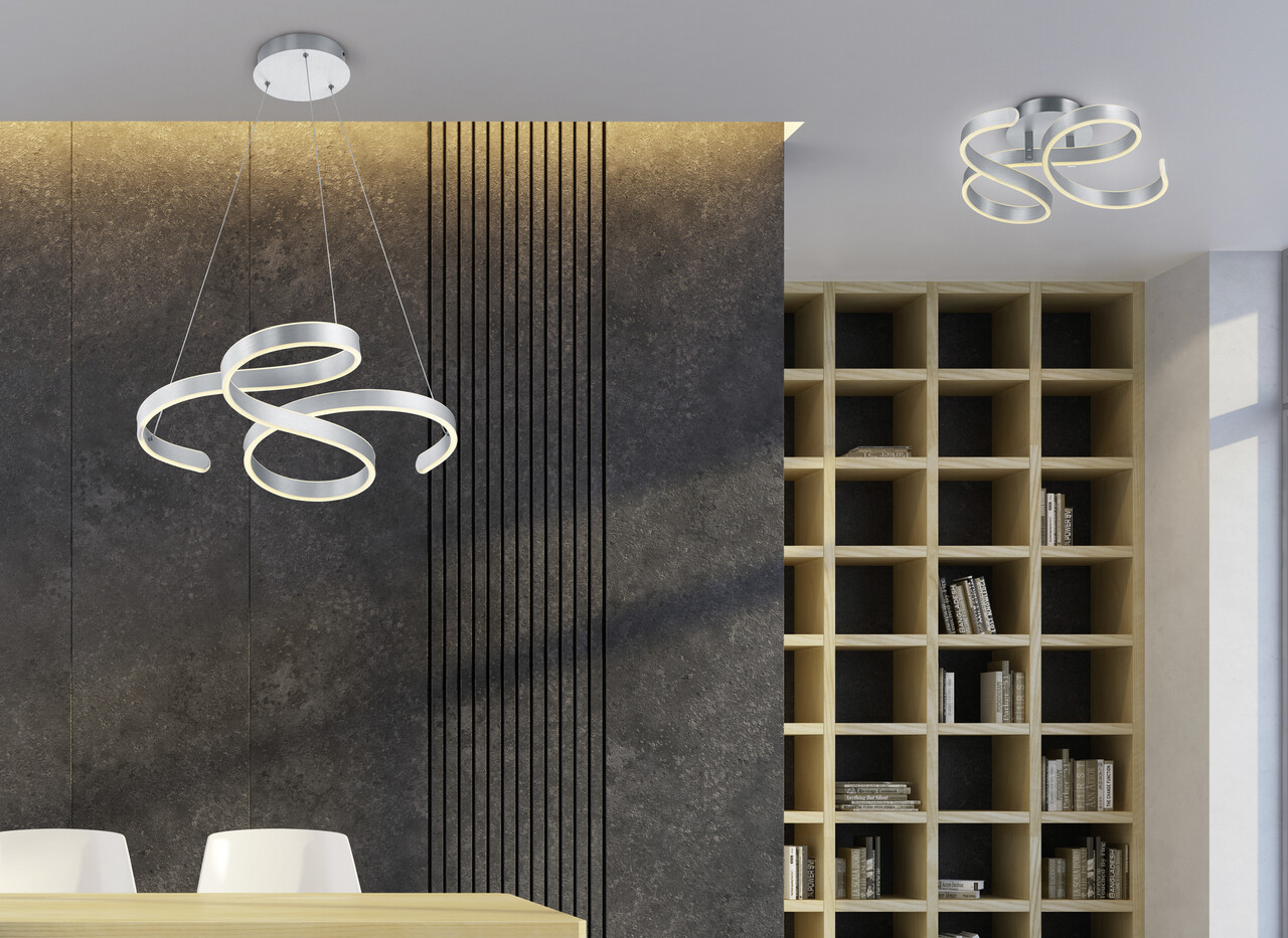 Lustra Francis, TRIO, 72x68x150 cm, 48W, 1x SMD, metal, argintiu lucios