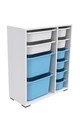 Dulap multifunctional, Estella, Zen 2D2K6U, Alb/Albastru