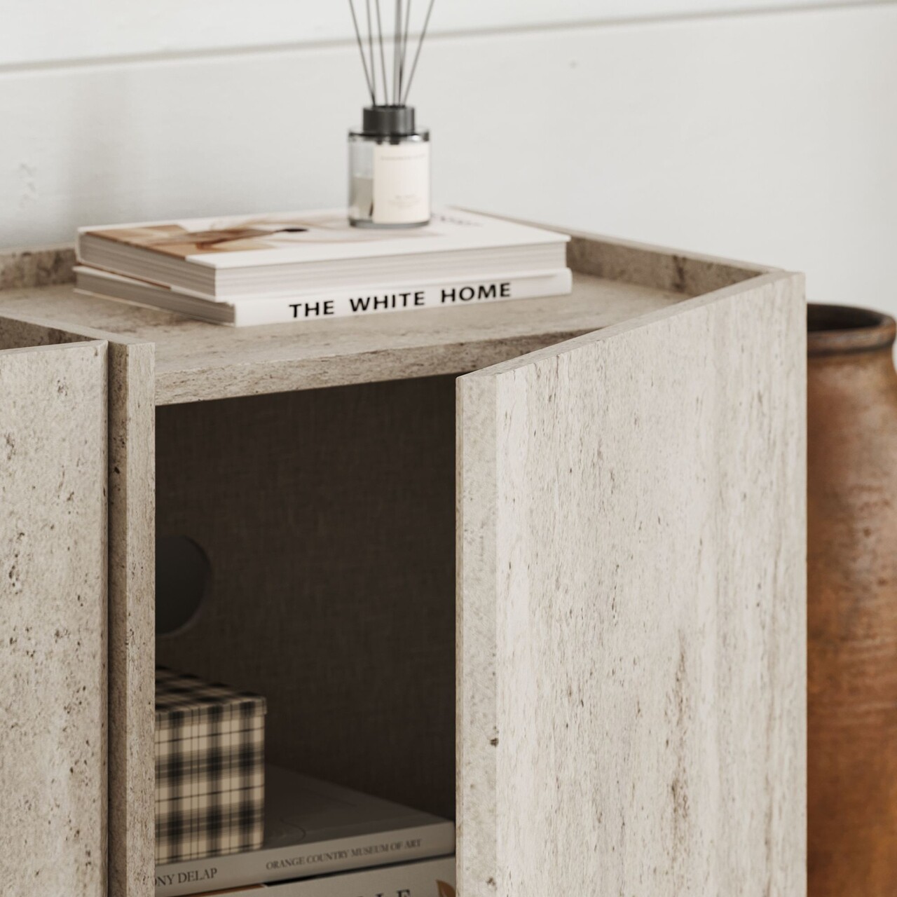 Comoda TV, Nordure, Lowen, 180x46x35 cm, Travertin - imagine 4