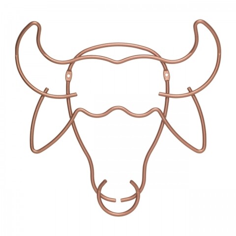 Suport decorativ perete Buffalo, Metaltex, 32 x 34 cm,  inox, aramiu
