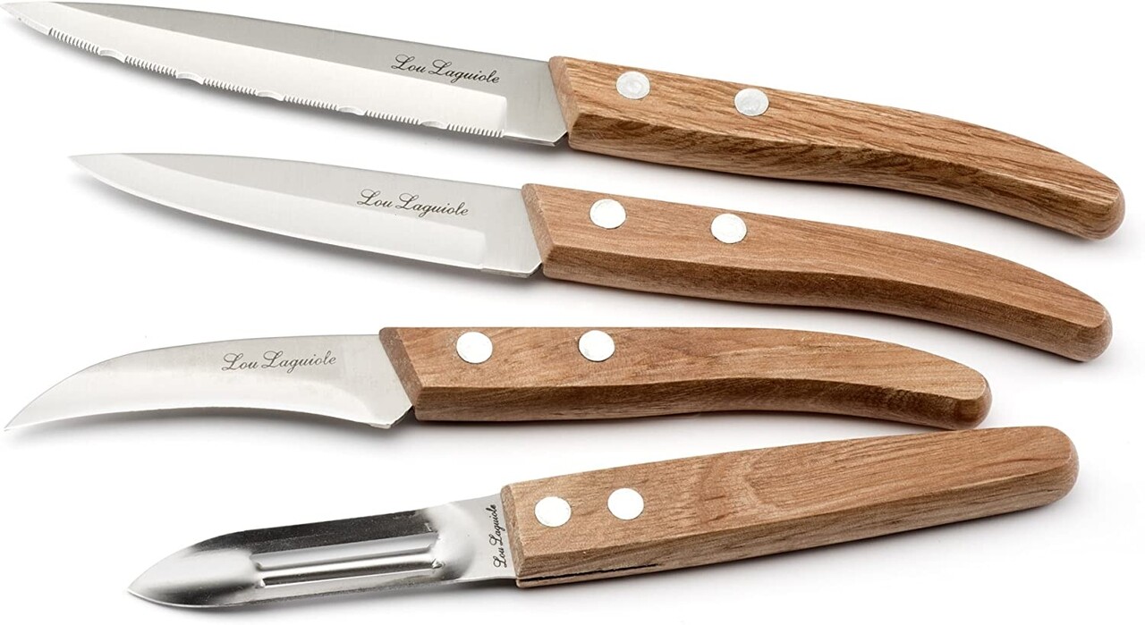 Set 4 cutite esentiale, Lou Laguiole, Essentials Forest, inox/lemn - 1 | YEO