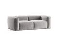 Canapea 2 locuri, Bergamo, Cosmopolitan Design, 224x108x70 cm, tesatura structurata, gri deschis