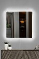 Oglinda cu Iluminare Led, Mirrorland, Square, Oglindă indestructibilă cu obturator, Alb