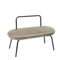 Bancheta Ina, Homla, 95x45x61 cm, otel/MDF/catifea din poliester, bej