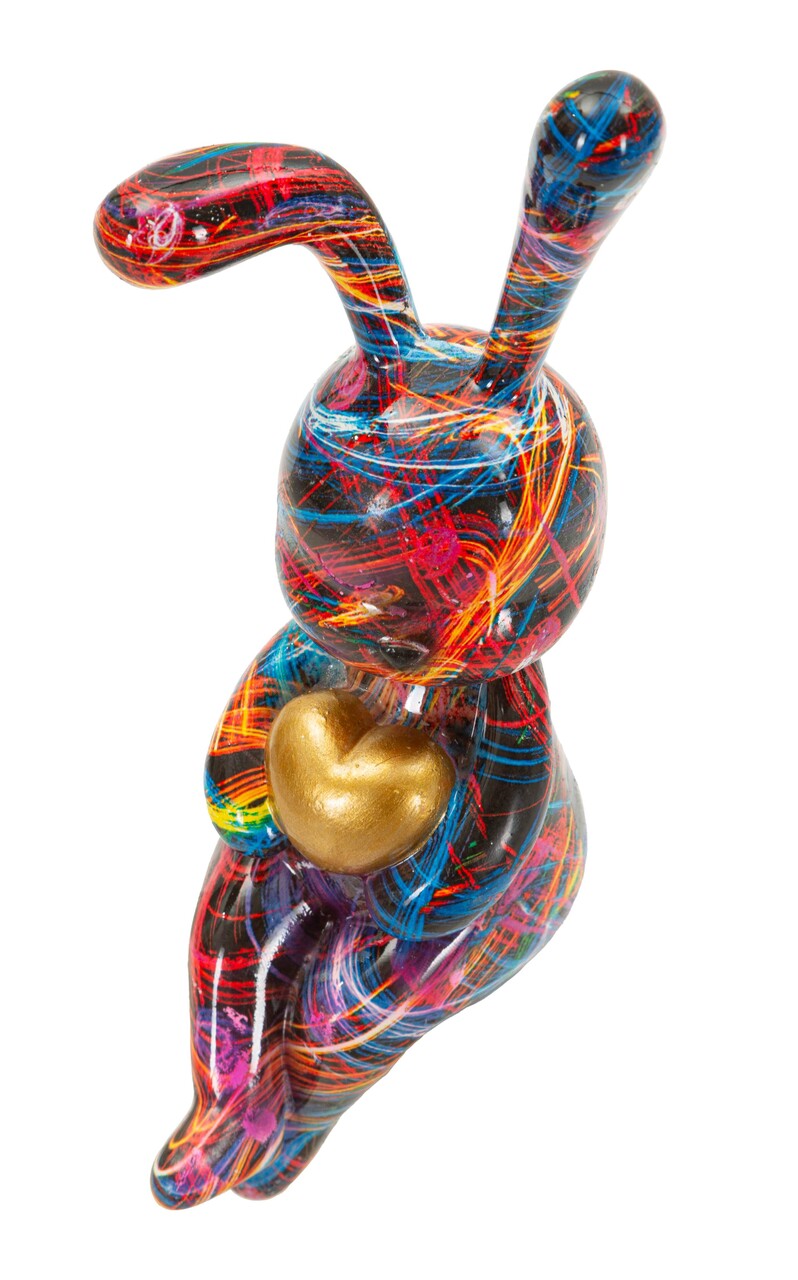 Decoratiune, Mauro Ferretti, Rabbit Psyco -A, 8x10x23 cm, polirasina, multicolor - imagine 4