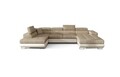 Coltar extensibil stanga 6 locuri ELTAP, Rod-15, Rodrigo, 345x202x90 cm, lemn/poliester, bej inchis/bej deschis