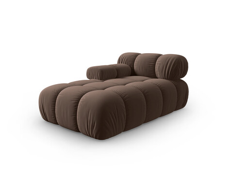 Sezlong living stanga 1 loc, Bellis-51, Micadoni Home, 155x94x70 cm, catifea, maro inchis