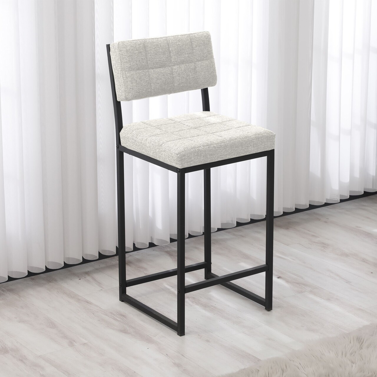 Scaun de bar, Hanah Home, Retro, 40x98x40 cm, Crem - imagine 2