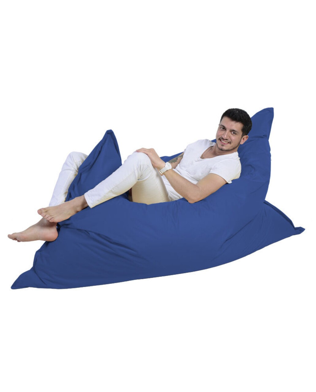 Fotoliu Puf, Bean Bag, Ferndale Giant, 140 X 180 Cm, Poliester Impermeabil, Albastru